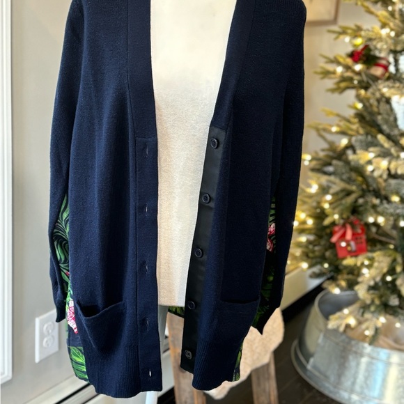 Free People x Sandrine Rose Mixed Media Tropical Print Knit Sweater - Picture 10 of 10